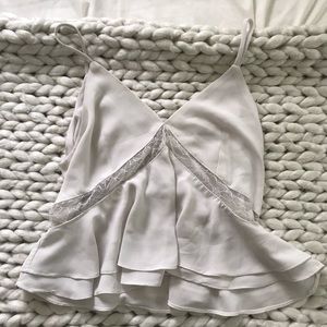 White lace flowy tank